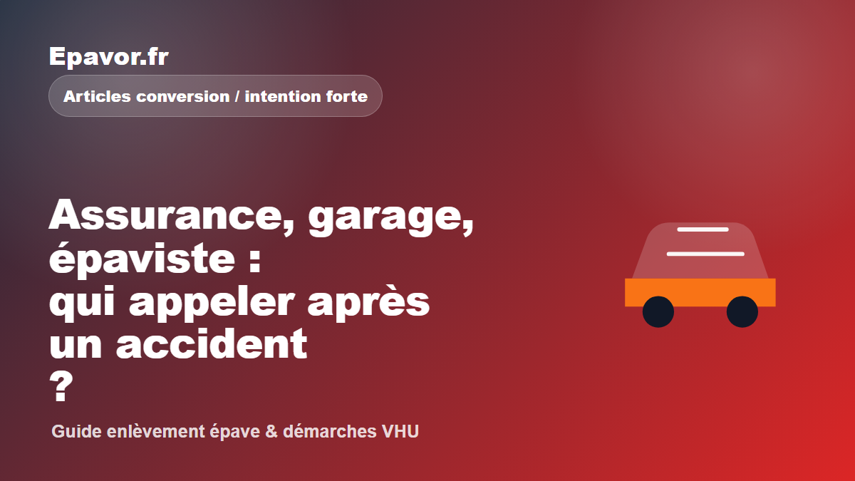 Assurance, garage, épaviste : qui appeler après un accident ?