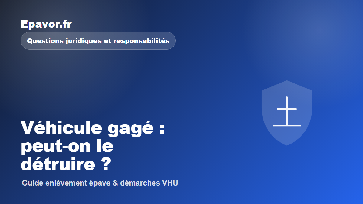 Véhicule gagé : peut-on le détruire ?