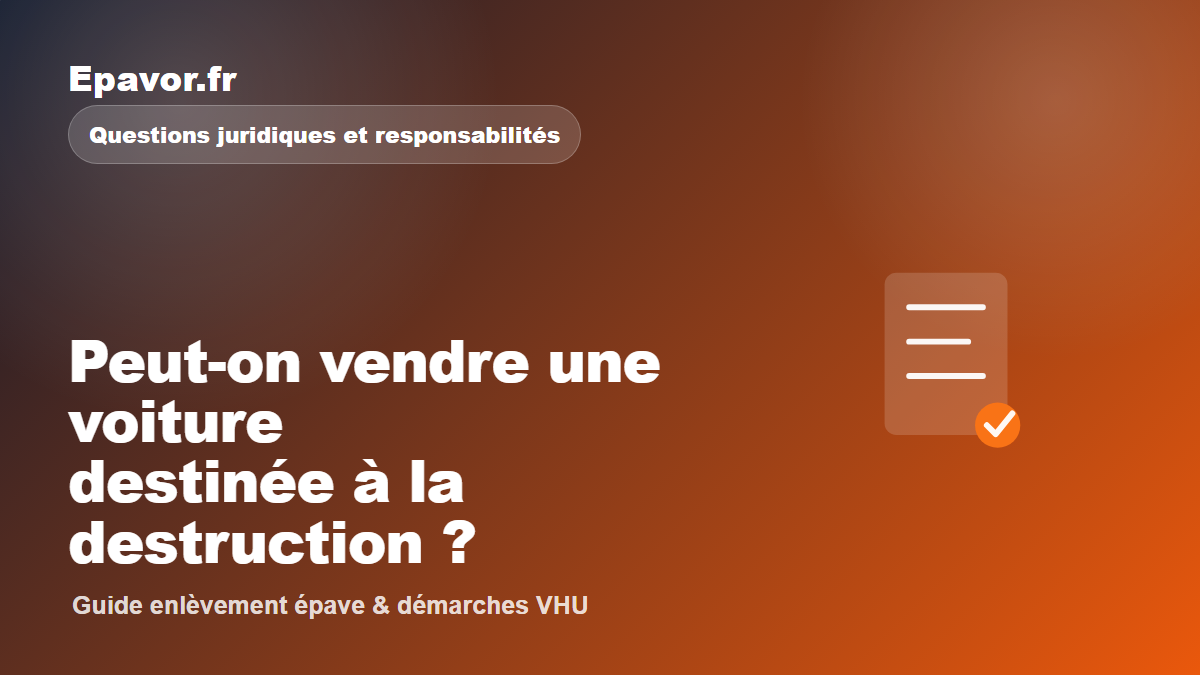 Peut-on vendre une voiture destinée à la destruction ?